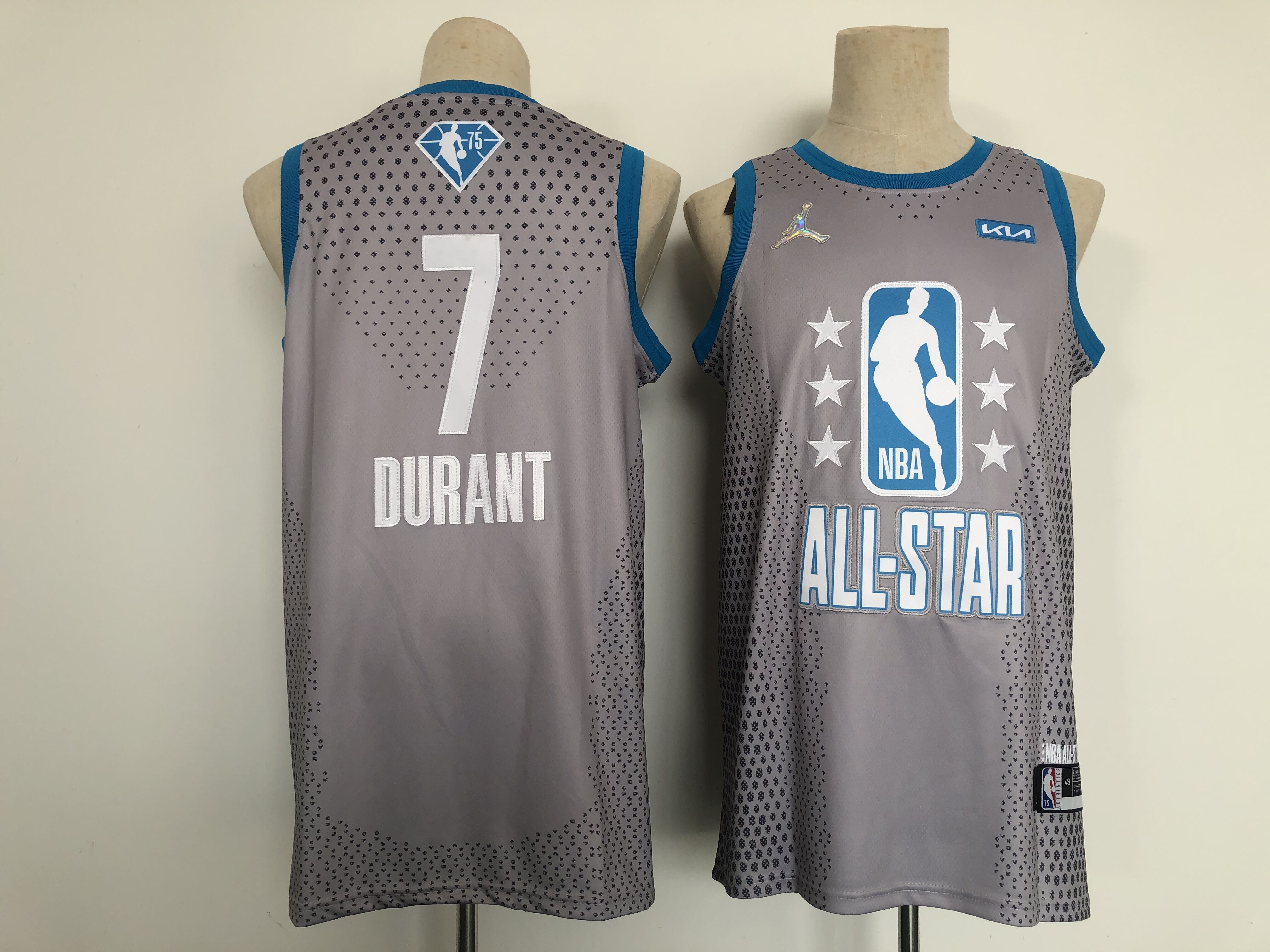 Men Brooklyn Nets #7 Durant Grey 2022 All Star NBA Jersey->los angeles lakers->NBA Jersey
